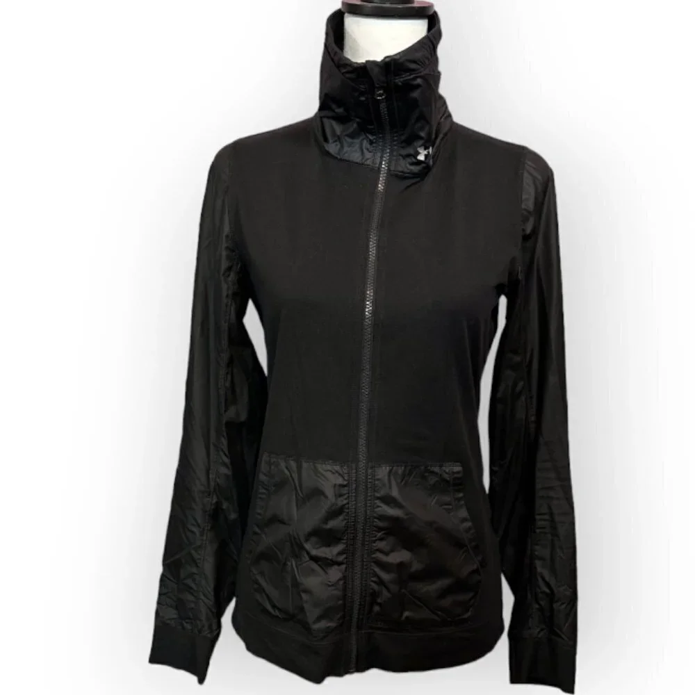 Under Armour Women's Running Jacket with Neck Guard Black Size Small